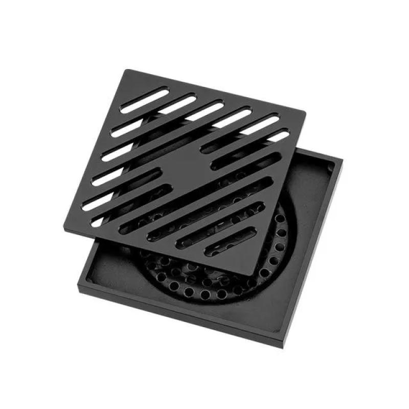 GAPPO Трап вертикальний G81050-6, латунь, 100х100 мм, чорний