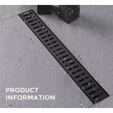 GAPPO Трап для душу G88007-36, 70х800 мм, нержавіюча сталь, чорний