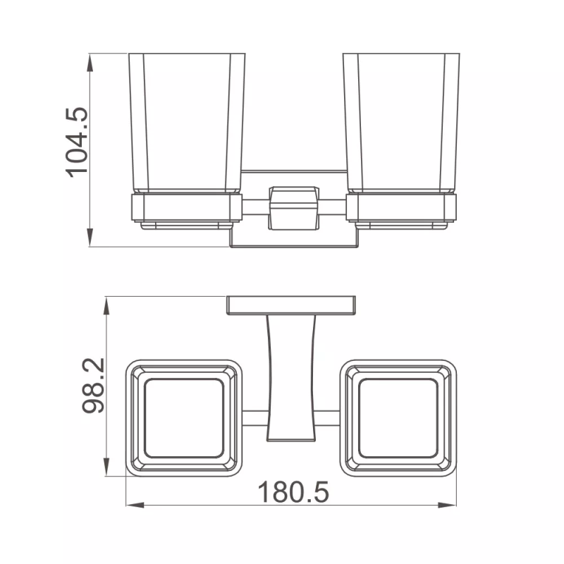 GAPPO Подвійний стакан для щіток G0708-9, збройова сталь