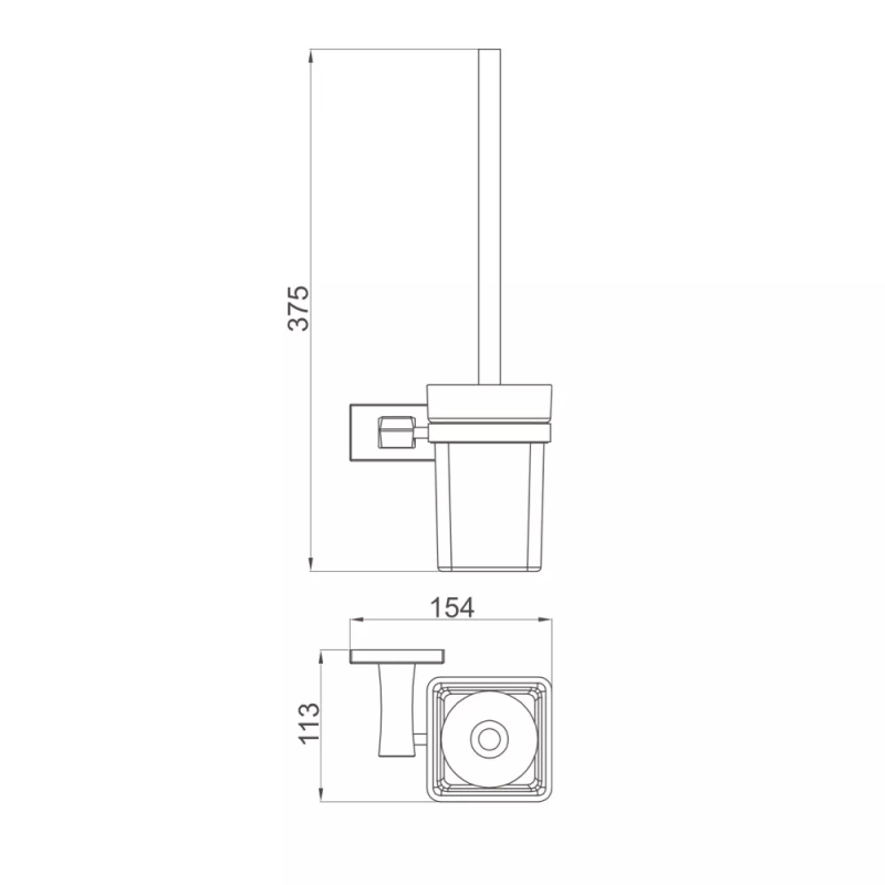 GAPPO Йорж для унітазу настінний G0710-9, збройова сталь