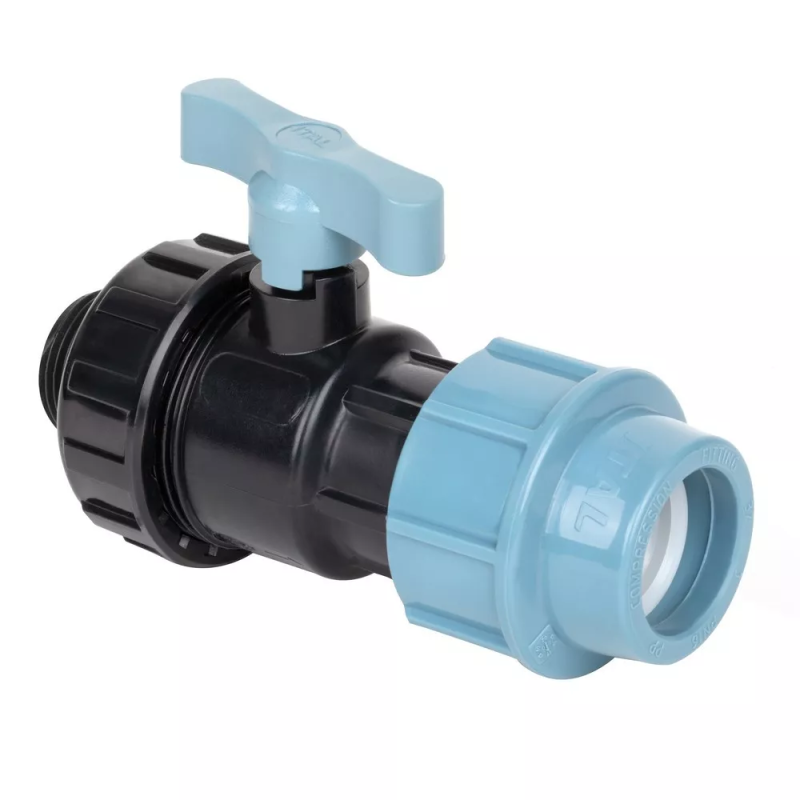 ITAL Компресійний ПЕ кульовий кран 63 мм х 2" із зовнішньою різьбою