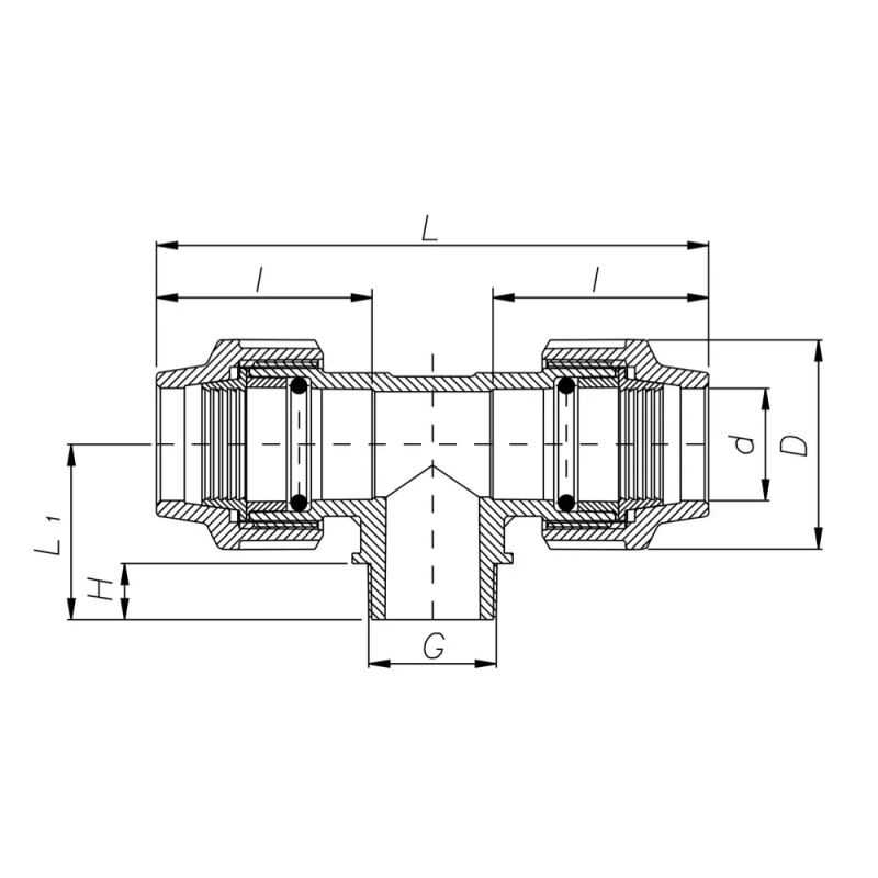 ITAL Трійник ПЕ із зовнішньою різьбою 20 мм х 3/4"