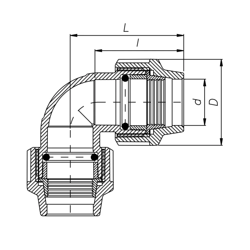 ITAL Кутник 90° ПЭ 110 мм