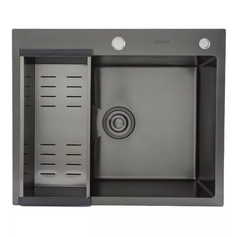 GAPPO Кухонна мийка GS6050-6накладна 600x500 мм, нержавіюча сталь, поверхня PVD