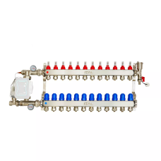 Комплект колектора з витратомірами ITAL UHW-B012, нержавіюча сталь, підкл. кутове