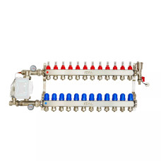 Комплект колектора з витратомірами ITAL UHW-A012, нержавіюча сталь, підкл. пряме