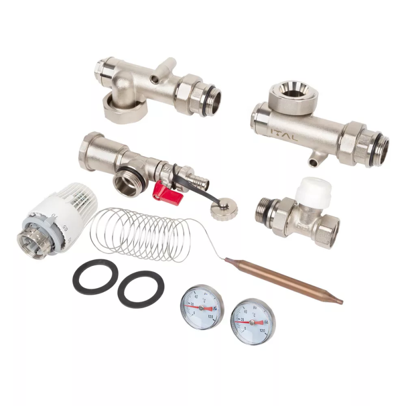 Насосно-змішувальний вузол для теплої підлоги ITAL MG1-A 1"x3/4" терм. клапан прямий, без насосу