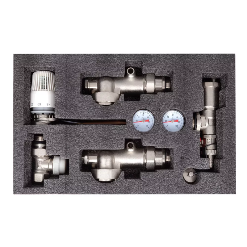 Насосно-змішувальний вузол для теплої підлоги ITAL MG1-A 1"x3/4" терм. клапан прямий, без насосу