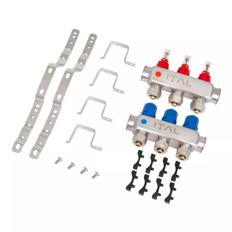 Колекторний блок із витратомірами ITAL HC1-03 x 3/4"Ek, нержавіюча сталь