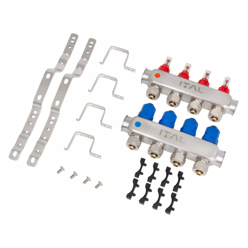 Колекторний блок із витратомірами ITAL HC1-04 x 3/4"Ek, нержавіюча сталь