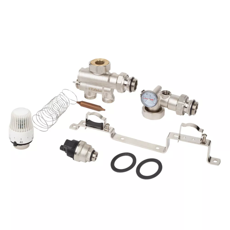 Насосно-змішувальний вузол для теплої підлоги ITAL MS1-C 1" x 1", нижне підключення