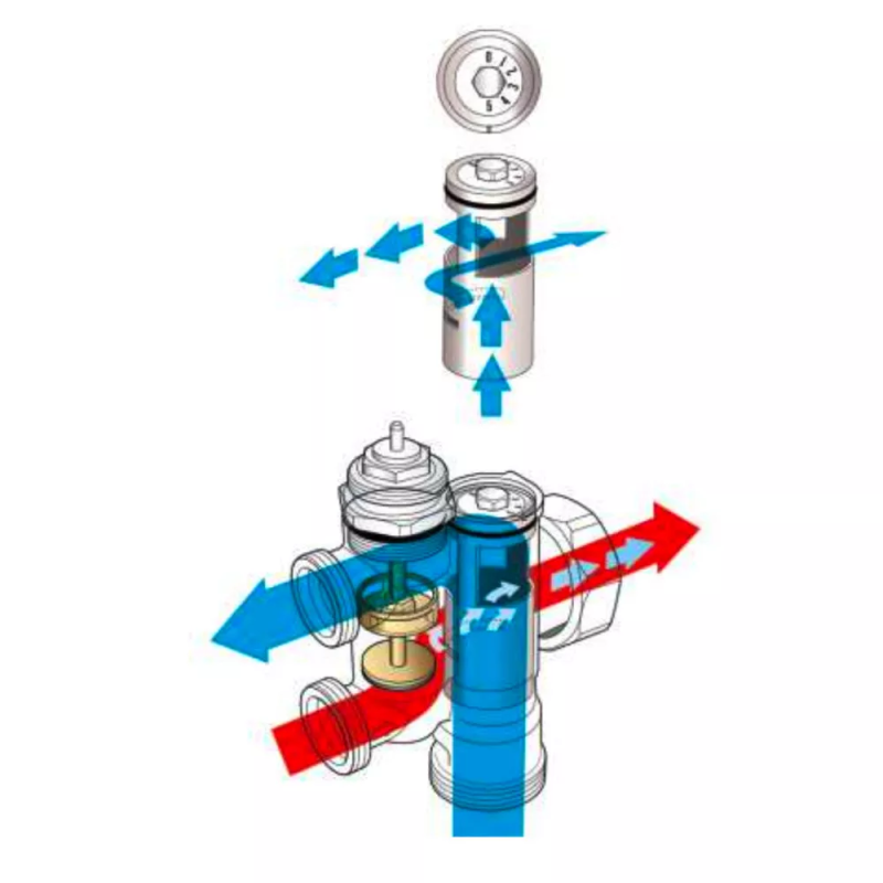 Насосно-змішувальний вузол для теплої підлоги ITAL MS1-C 1" x 1", нижне підключення