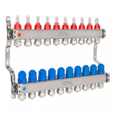 Колекторний блок із витратомірами ITAL HC1-10 x 3/4"Ek, нержавіюча сталь