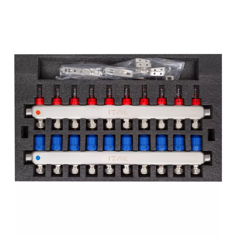 Колекторний блок із витратомірами ITAL HC1-10 x 3/4"Ek, нержавіюча сталь