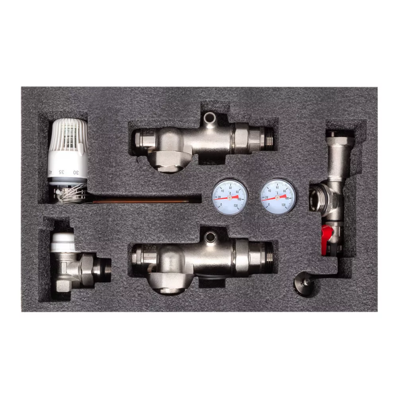 Насосно-змішувальний вузол для теплої підлоги ITAL MG1-B 1"x3/4" терм. клапан кутовий, без насосу