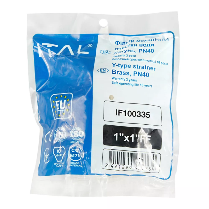 ITAL Фільтр механічного очищення косий 1", нікель