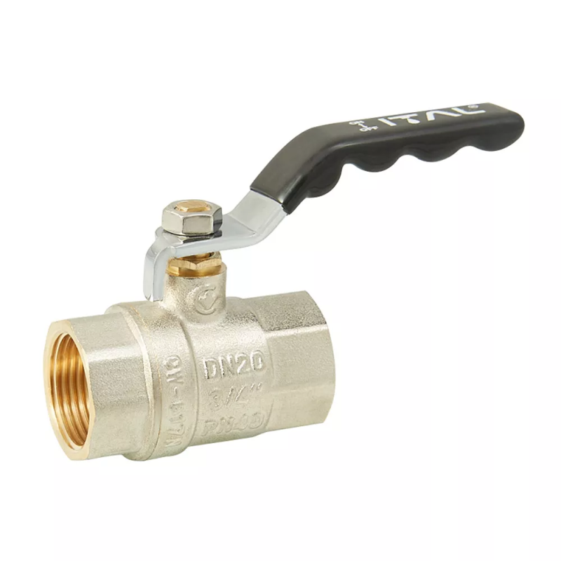 ITAL Кран кульовий PN40 1/2" вн.-вн., ручка, нікель