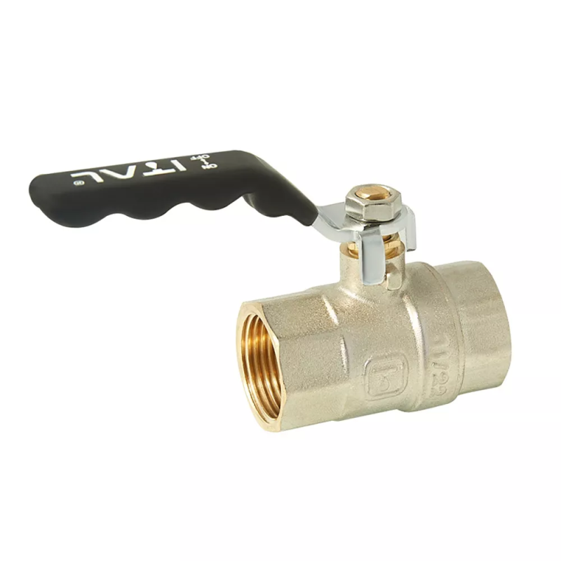 ITAL Кран кульовий PN40 1/2" вн.-вн., ручка, нікель