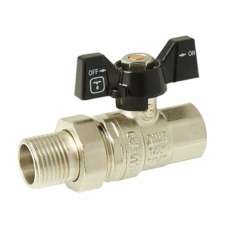 ITAL Кран кульовий з напівзгоном PN40 1/2", прямий, нікель