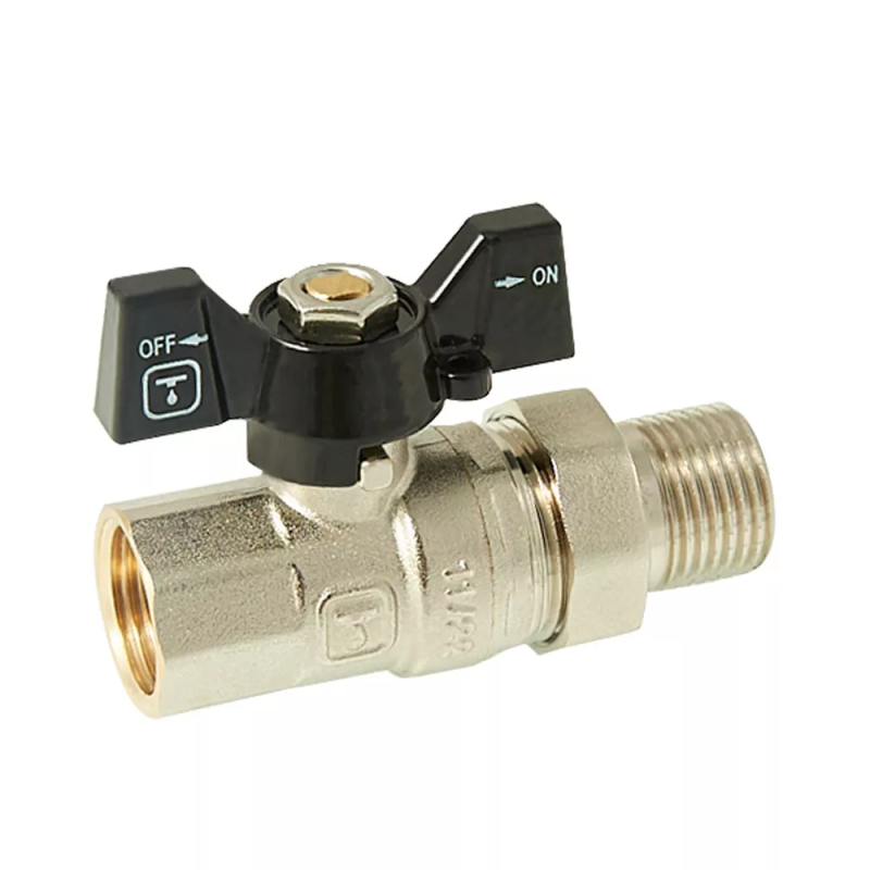 ITAL Кран кульовий з напівзгоном PN40 1/2", прямий, нікель