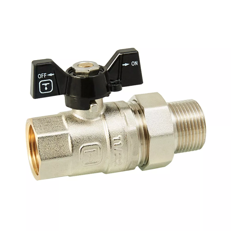 ITAL Кран кульовий з напівзгоном PN40 3/4", прямий, нікель