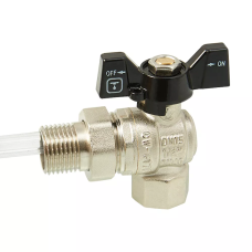 ITAL Кран кульовий з напівзгоном PN40 1/2", кутовий, нікель