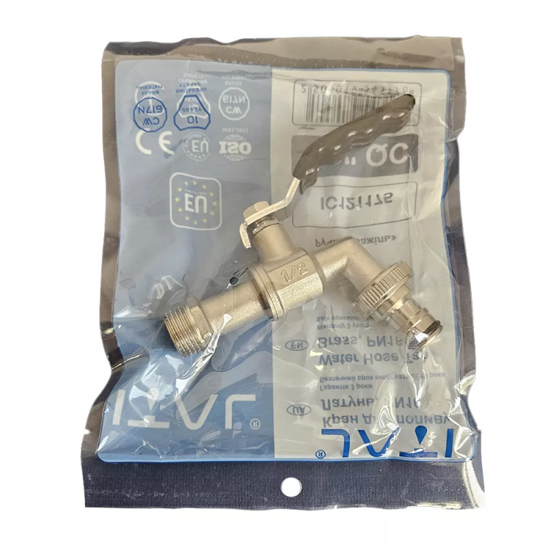 ITAL Водорозбірний кран зі штуцером PN40 1/2", нікель