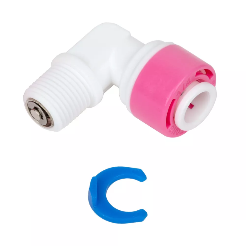 ITAL Кутовий фітинг із зворотним клапаном 1/8"РН x 1/4"Q (ST007A)