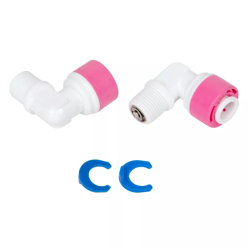 ITAL Кутовий фітинг із зворотним клапаном 1/8"РН x 1/4"Q (ST007A)