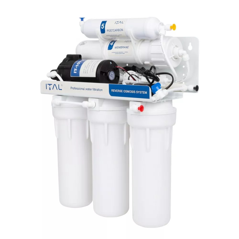 ITAL Фільтр зворотного осмосу RO5-75P п'ятиступенева система очищення, помпа (IT-RO5-75P)