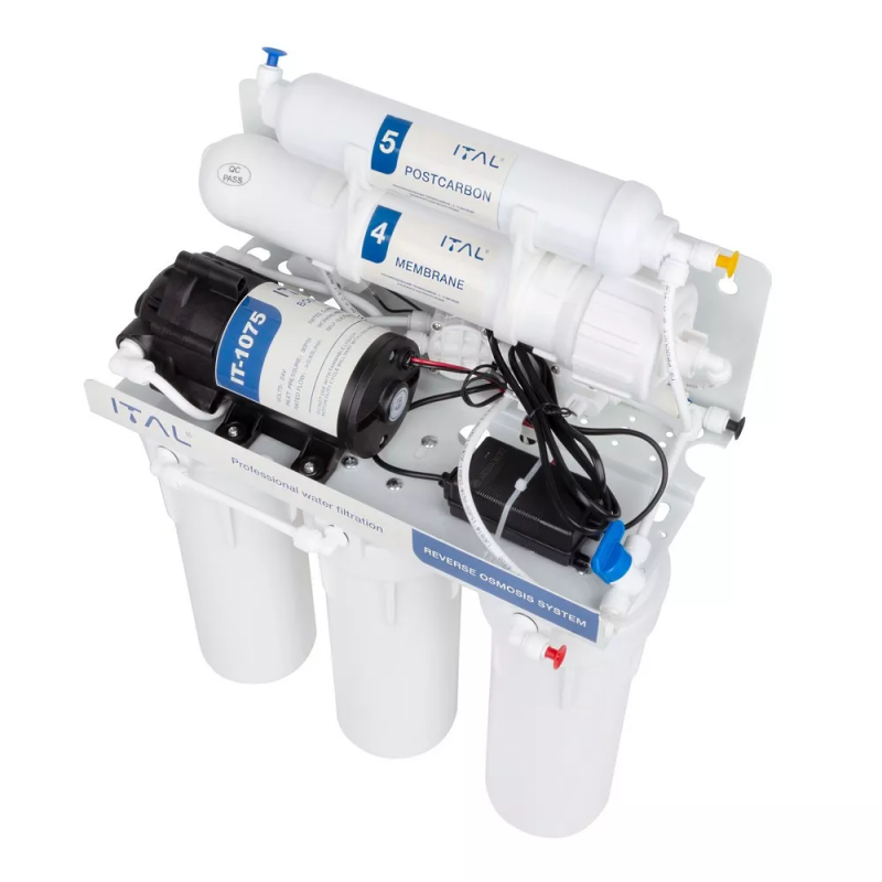 ITAL Фільтр зворотного осмосу RO5-75P п'ятиступенева система очищення, помпа (IT-RO5-75P)