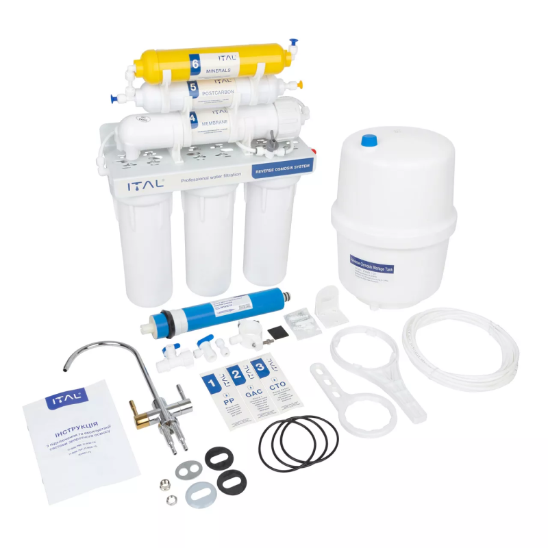 ITAL Фільтр зворотного осмосу  RO6-75, мінералізатор, шестиступенева система очищення (IT-RO6-75)