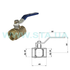 STA Кран кульовий   3/4" ВВ (червона ручка) {120/12} (Ц1999)