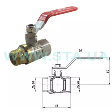 STA Кран кульовий   3/4" ВЗ (червона ручка) НІК. {120/12} (Ц2725)