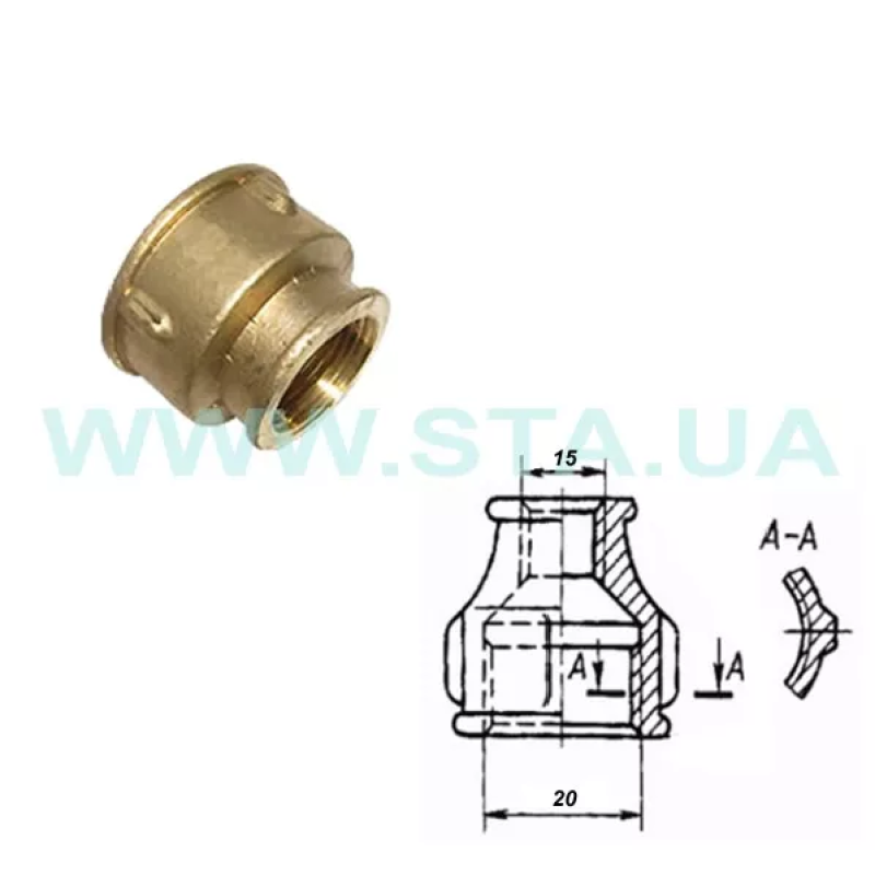 STA Муфта 1/2"X 3/4"В {500/20} (Ц3013)