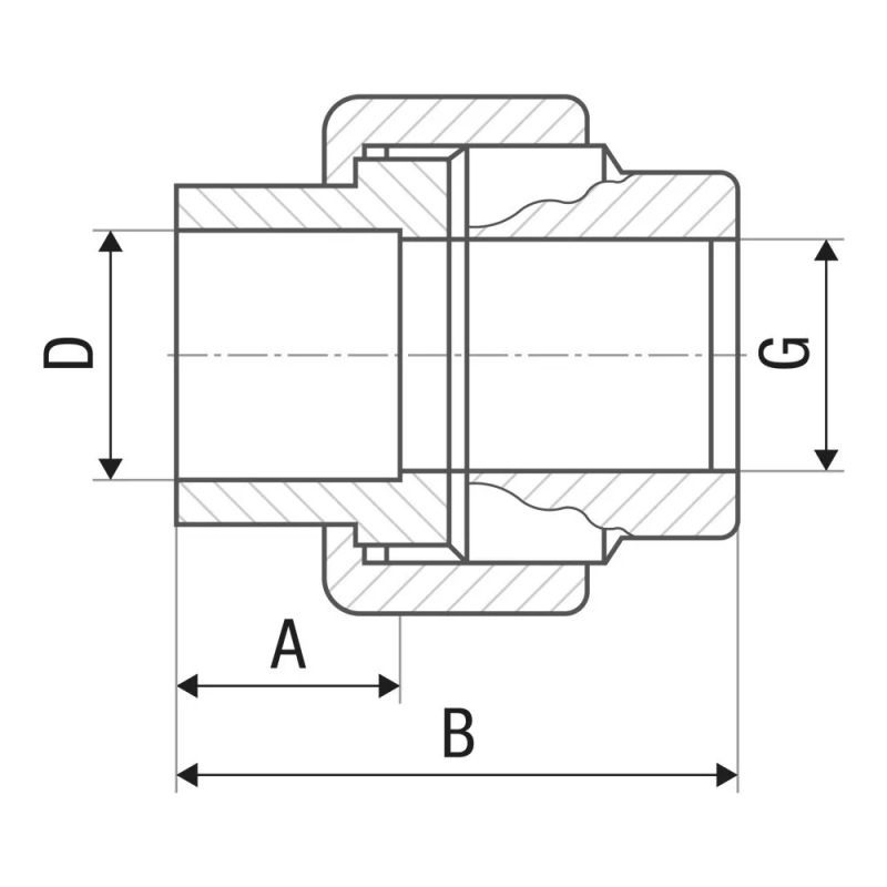 ITAL Різьбове з'єднання американка довга 32х1" із внутрішньою різьбою