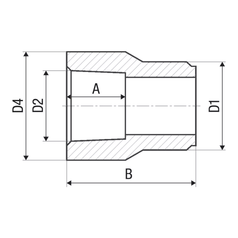 ITAL Муфта перехідна Вн.-Зов. PP-r 63 x 50 мм