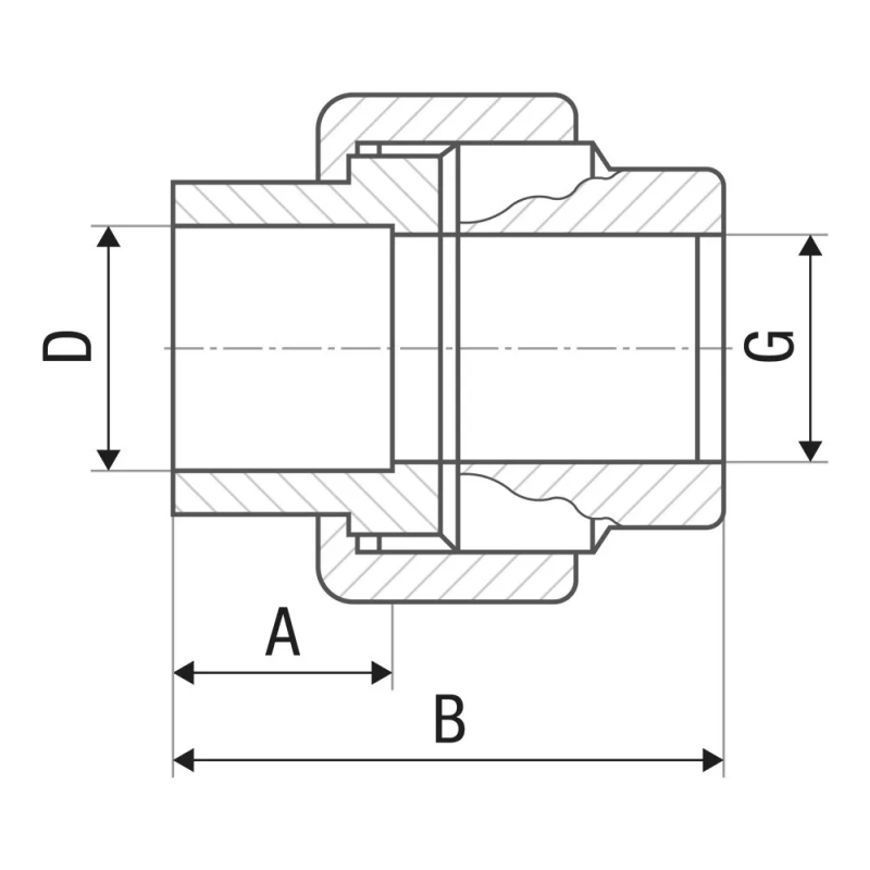 ITAL Роз'ємне з'єднання PP-r "американка" 63 мм х 2", внутрішня різьба