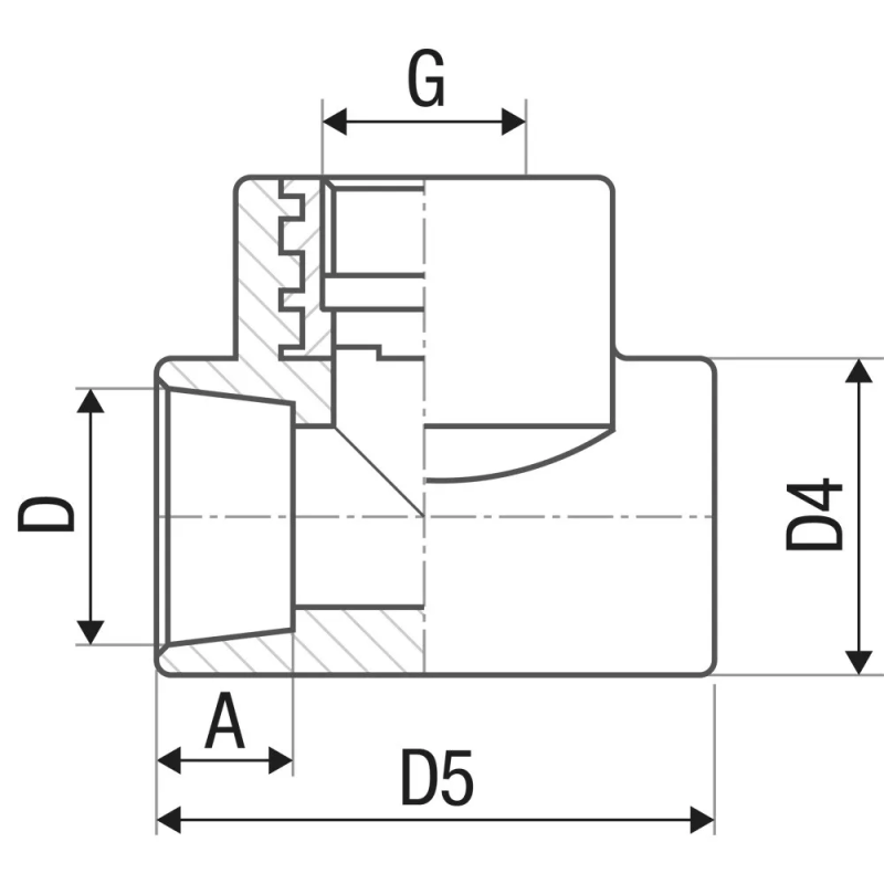 ITAL Трійник PP-r з внутрішньою різьбою 20 мм х 1/2"