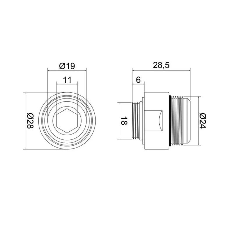 WEZER Гайка-футорка WKL-001 для виливу WKC-049В