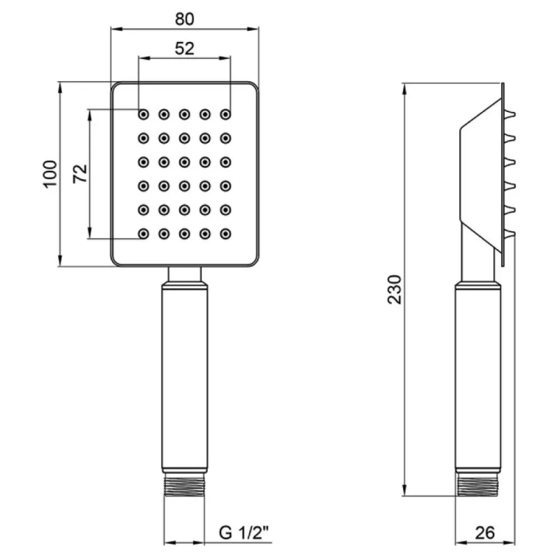WEZER Душова лійка WKY-17-BLACK, нержавіюча сталь