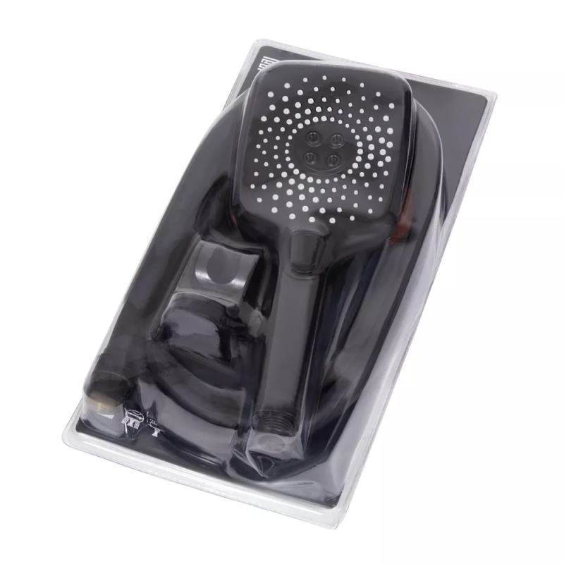 WEZER Душовий набір WKY-537 Black (лійка 3-режими, шланг, кріплення лійки)