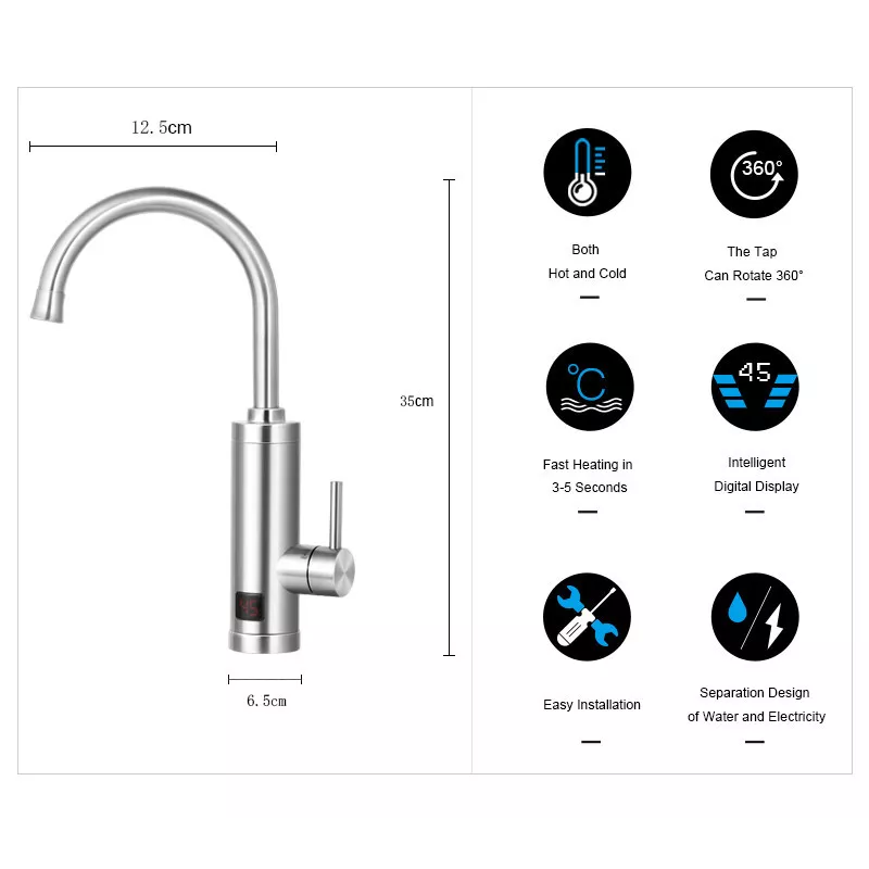 WEZER Проточний водонагрівач SDR-C10T кухня з датчиком темп.