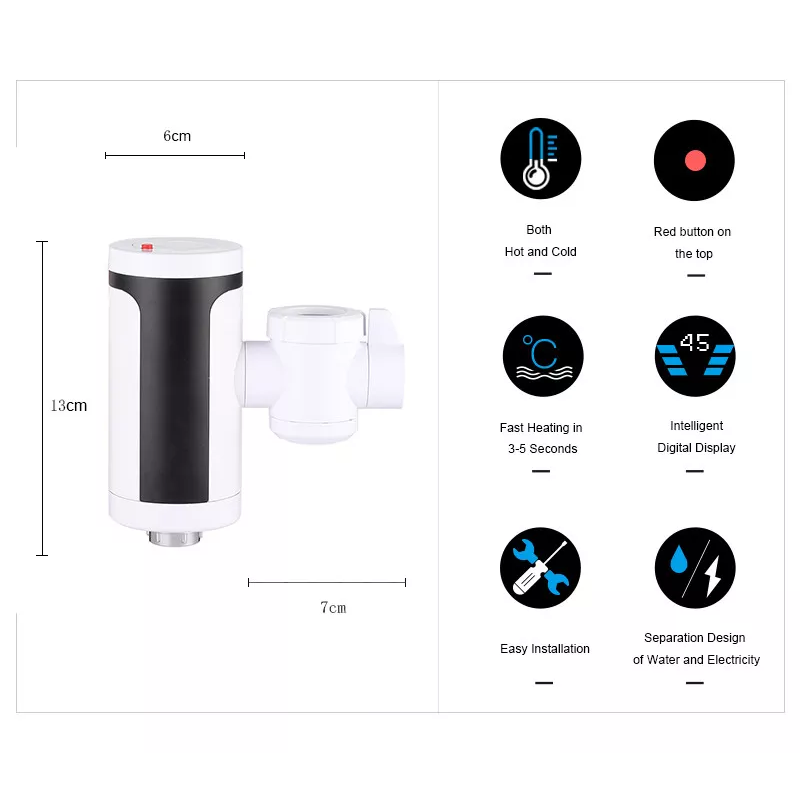 WEZER Проточний водонагрівач RKF-10C з датчиком темп.