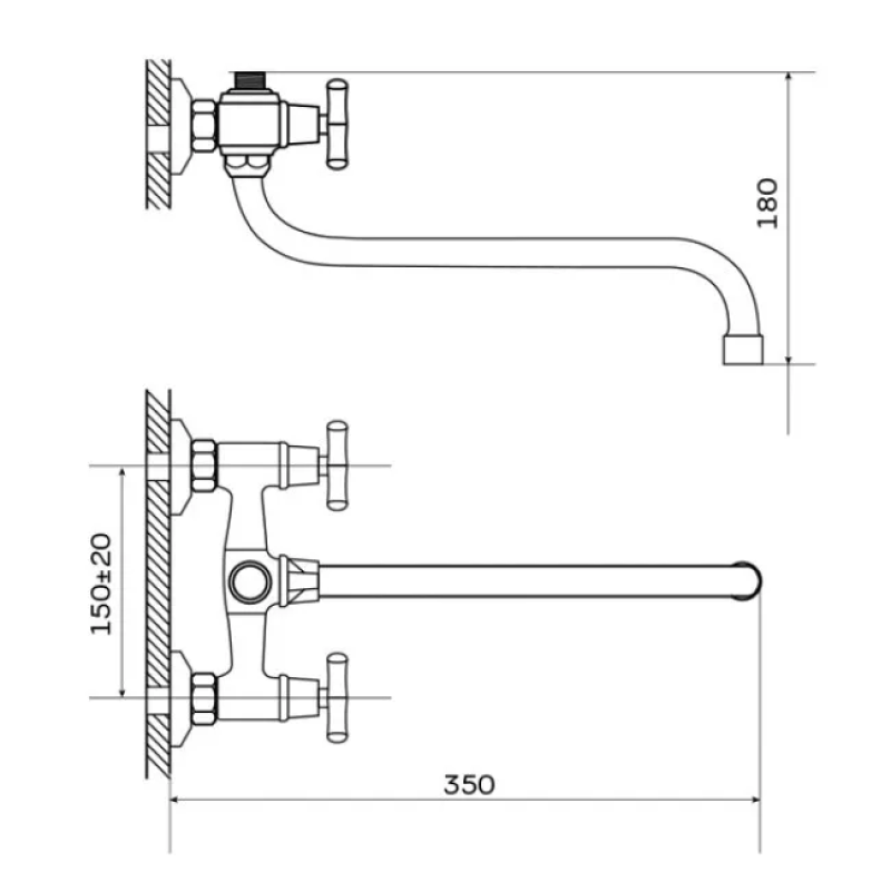 WEZER Змішувач для ванни JIK7-A102, хром