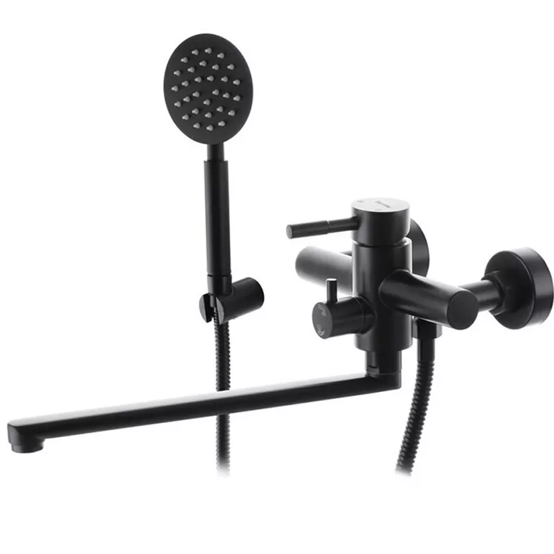 WEZER Змішувач для ванни EKO7A-01-BLACK, нержавіюча сталь