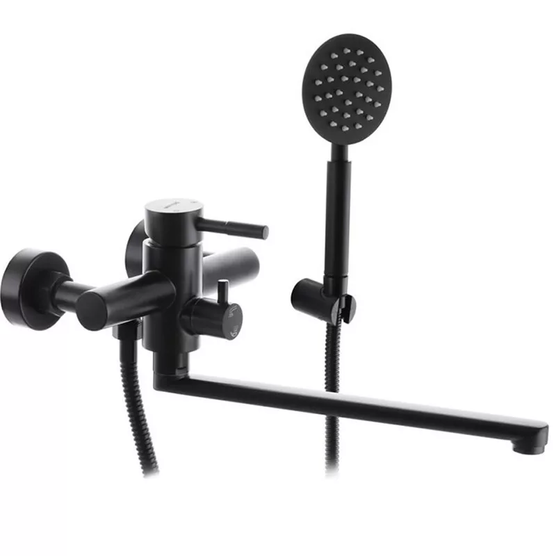 WEZER Змішувач для ванни EKO7A-01-BLACK, нержавіюча сталь