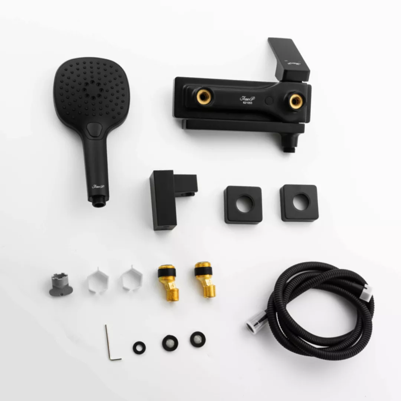 FAOP Змішувач для ванни A3209-6 з плоским виливом 192 мм, чорний