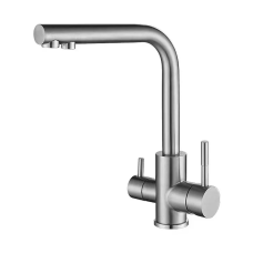 WEZER Змішувач на дві води для кухні EKO4C-01F, нержавіюча сталь