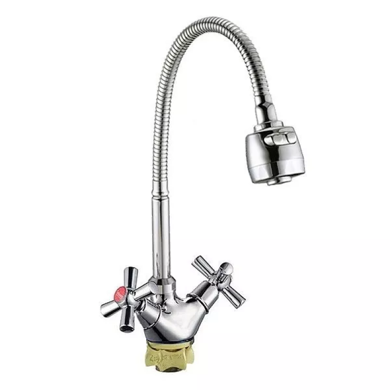 WEZER Змішувач для кухні TLH4-R722 з гнучким виливом, хром